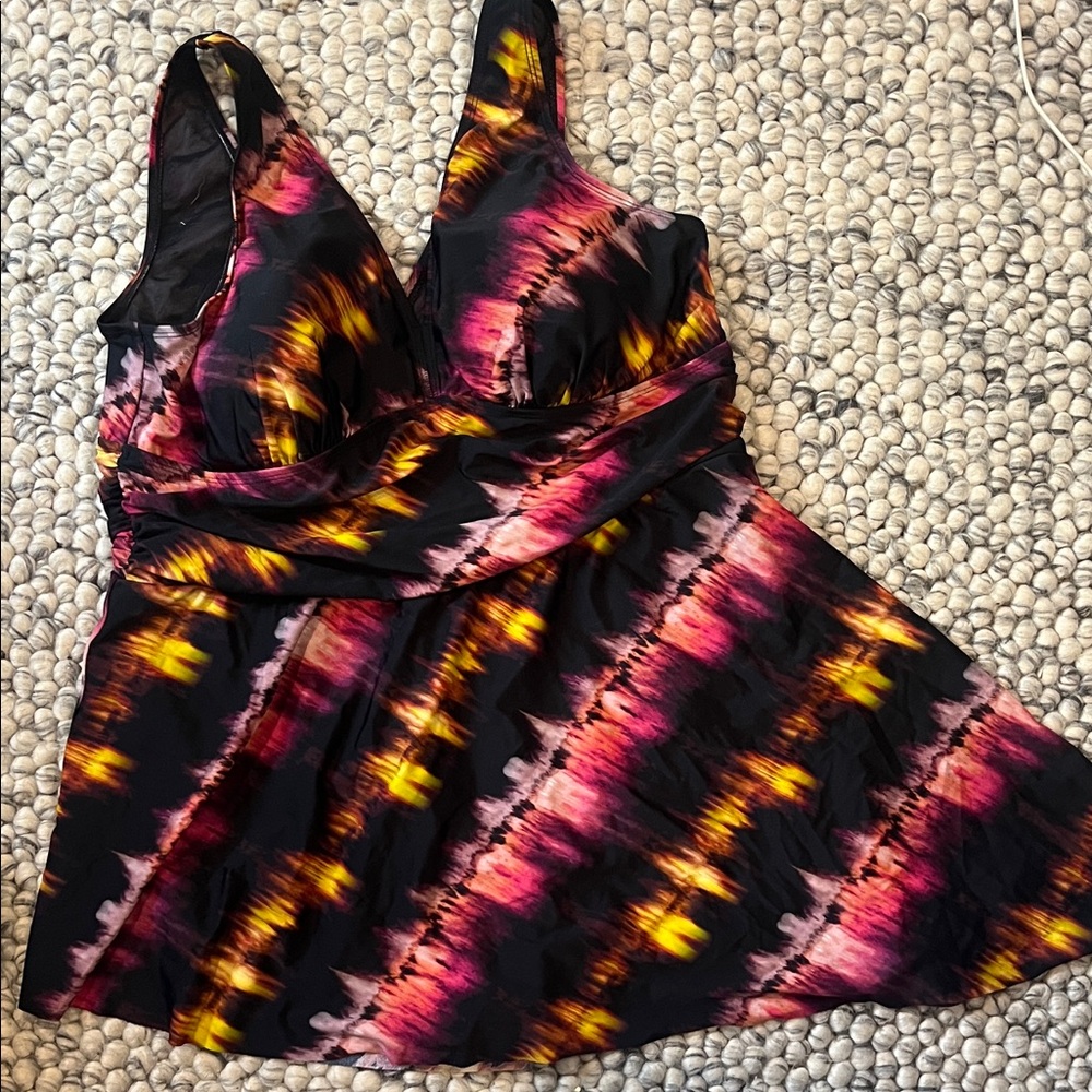 Torrid Size 2 Multicolor Tie-Dye One Piece Swimsuit
